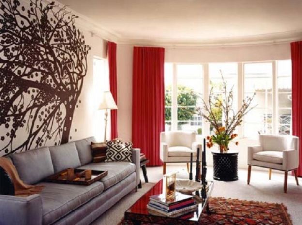 Thiết kế nội thất kết hợp màu đỏ và trắng 3