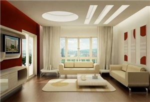 Thiết kế nội thất kế hợp màu đỏ và trắng